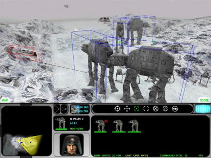 WIE IM FILM Die Snowspeeder der Rebellen wickeln die AT-ATs mit ihren Harpunenkabeln ein. Ohne Luftabwehr sind die Walker verloren.